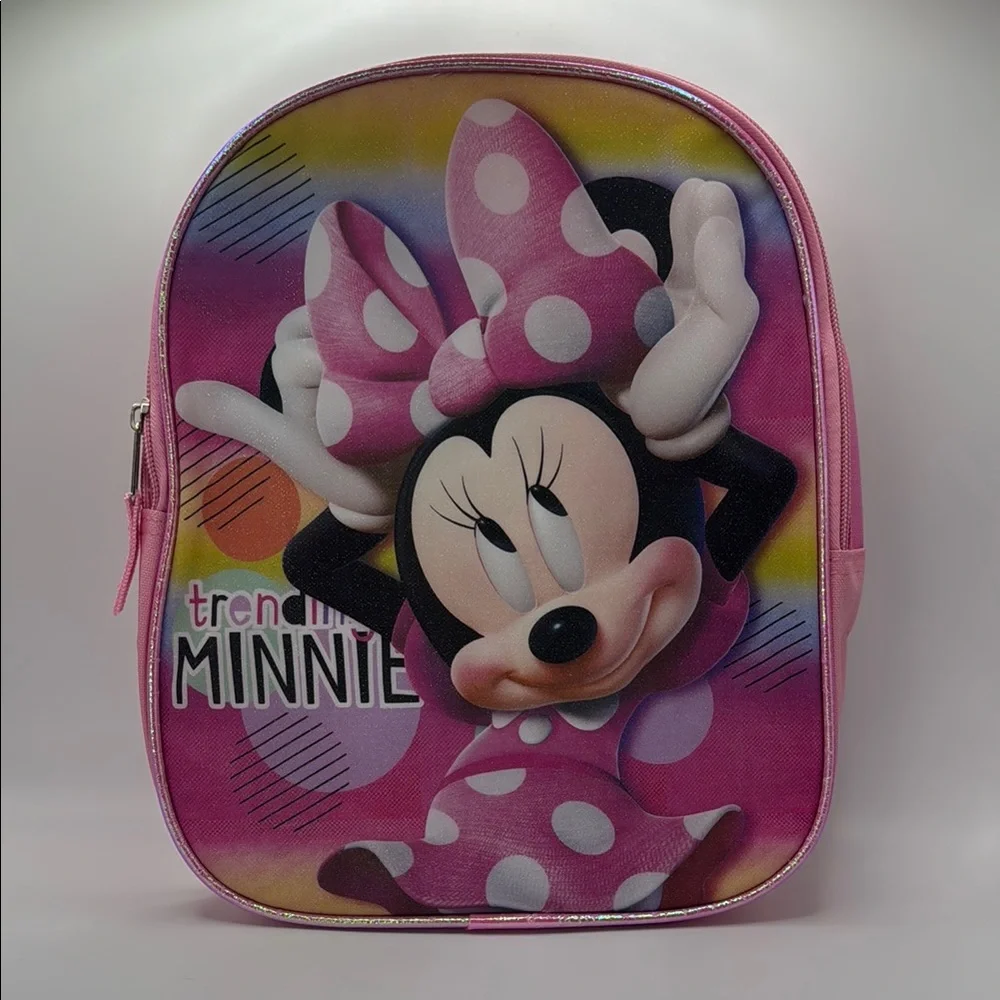 Girl's Pink Minnie Mouse Backpack With Accessories